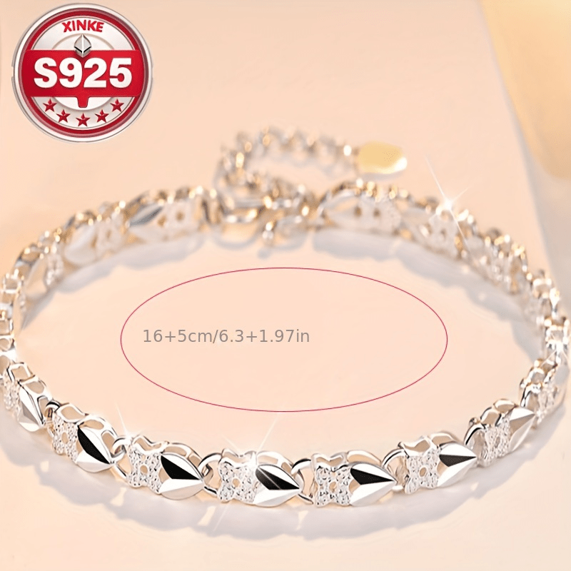 Elegant 925 Sterling Silver Bracelet - Vintage Style, Suitable For And Valentine's Day Gift
Elegant 925 Sterling Silver Bracelet - Vintage Style, Suitable For And Valentine's Day Gift