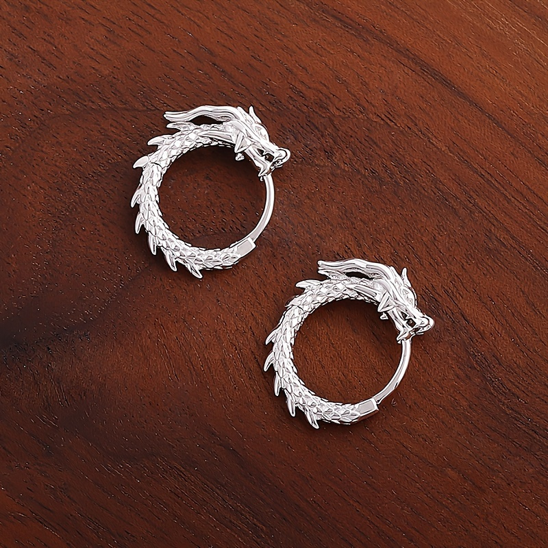 Dragon Black Knot Hoop Earrings 925 Sterling Silver Small Vintage Gothic Punk Rock Hoop Earrings Men
Dragon Black Knot Hoop Earrings 925 Sterling Silver Small Vintage Gothic Punk Rock Hoop Earrings Men