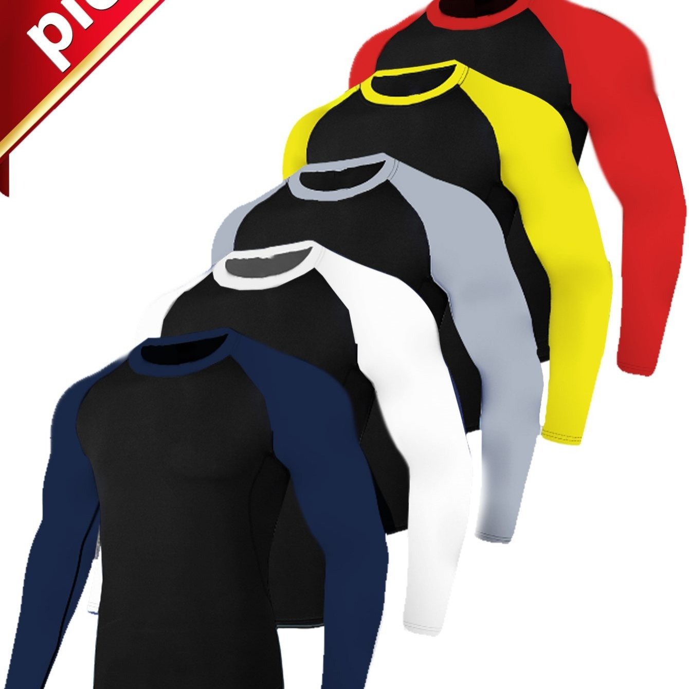 5 Pieces Of Men's Fashionable Color Long Sleeved Sportswear - Breathable, High Quick Drying Round Neck Top, Suitable For Running Exercise, Daily Outdoor Sports
5 Pieces Of Men's Fashionable Color Long Sleeved Sportswear - Breathable, High Quick Drying Round Neck Top, Suitable For Running Exercise, Daily Outdoor Sports