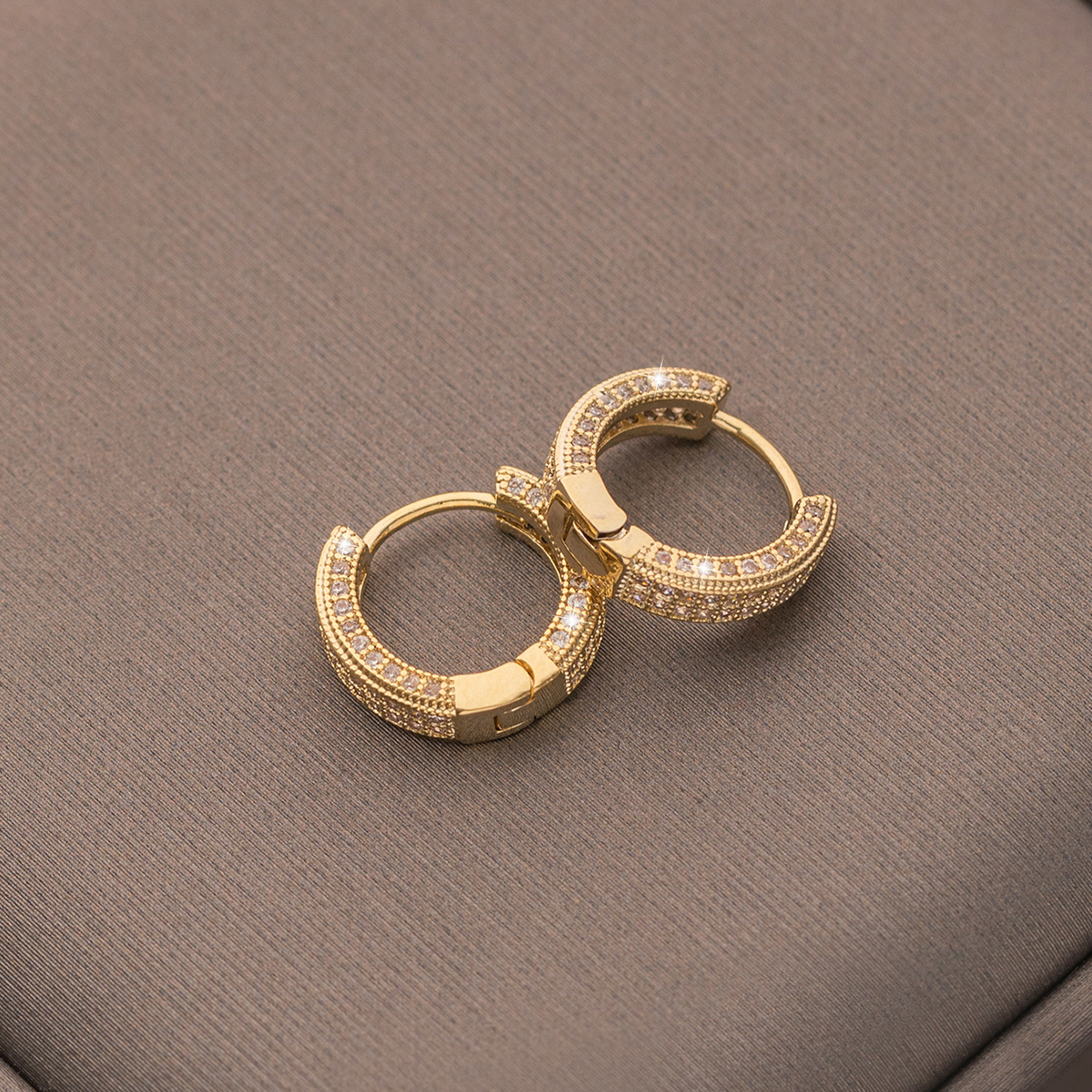 14k Gold Plated Zircon Hoop Earrings Cuff Hoop Earrings For Women Women's Elegant Jewelry Women's Accessories
14k Gold Plated Zircon Hoop Earrings Cuff Hoop Earrings For Women Women's Elegant Jewelry Women's Accessories