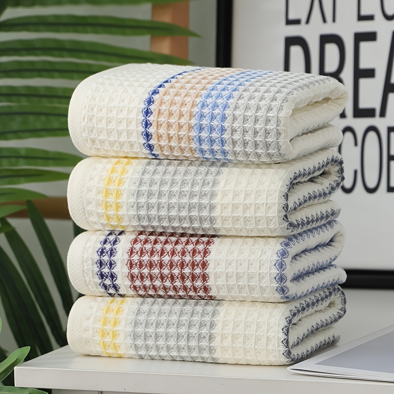 

1/3 Packs Quick-drying Cotton Waffle Weave Hand Towels - Absorbent And Plush (13 X 28 Inches), Bathroom Accessories