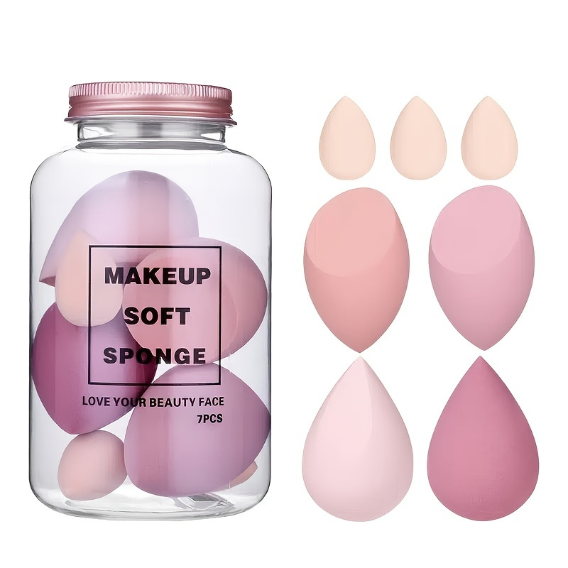 

Beauty Egg Set, Makeup Puff 7 Sets Within Drift Bottle, Makeup Puff Dry/wet Use For Foundation/liquid/cream/powder Make Up Sponges
