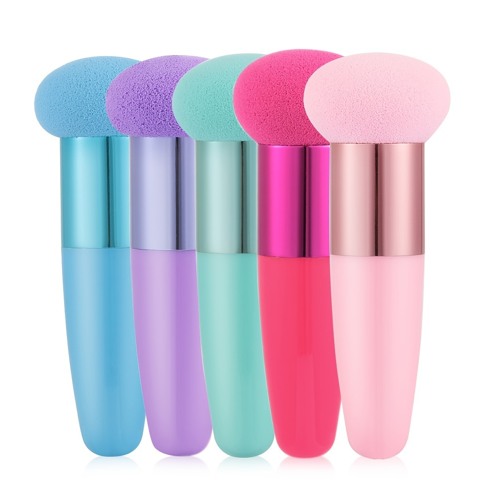 

1pc Makeup Sponge Mushroom Shape Facial Foundation Sponge Makeup Blending Sponge With Handle For Liquid Foundation Creams And Powders