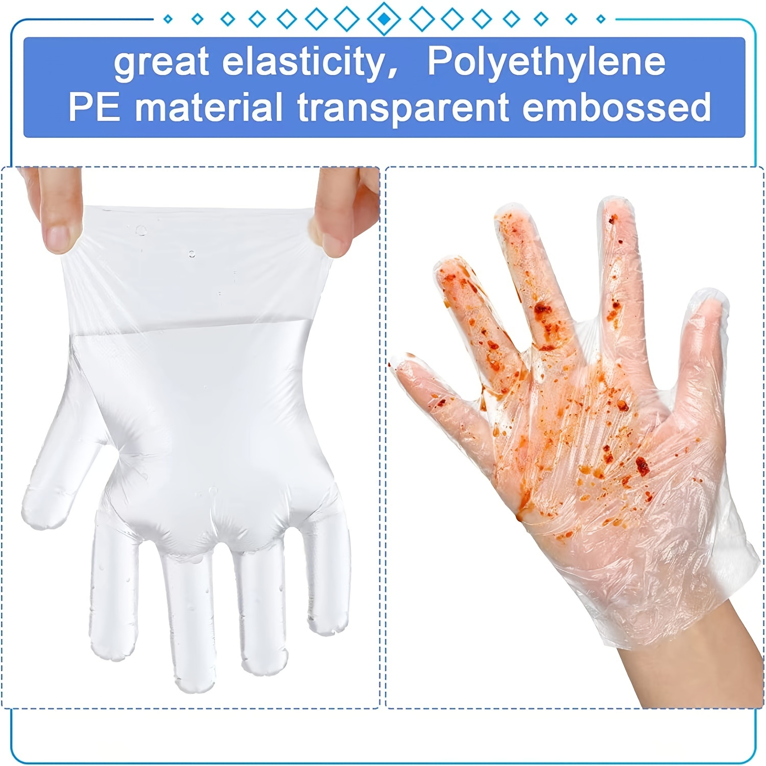 100pcs Disposable Film Gloves, Gloves, Protection, Kitchen, Vegetable Washing, Industrial Protection, Paint And Waterproof
100pcs Disposable Film Gloves, Gloves, Protection, Kitchen, Vegetable Washing, Industrial Protection, Paint And Waterproof
