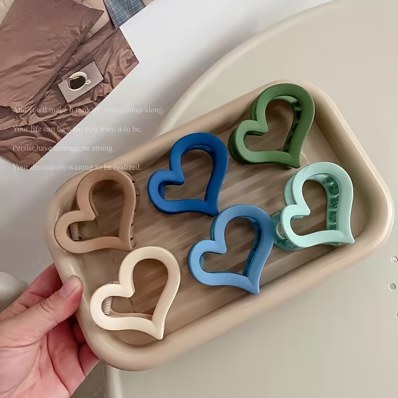 1pc Sweet Hollow Love Heart Hair Claw Geometric Hairpin Candy Color Crab Clip Women Matte Frosted Acrylic Hair Accessories
1pc Sweet Hollow Love Heart Hair Claw Geometric Hairpin Candy Color Crab Clip Women Matte Frosted Acrylic Hair Accessories