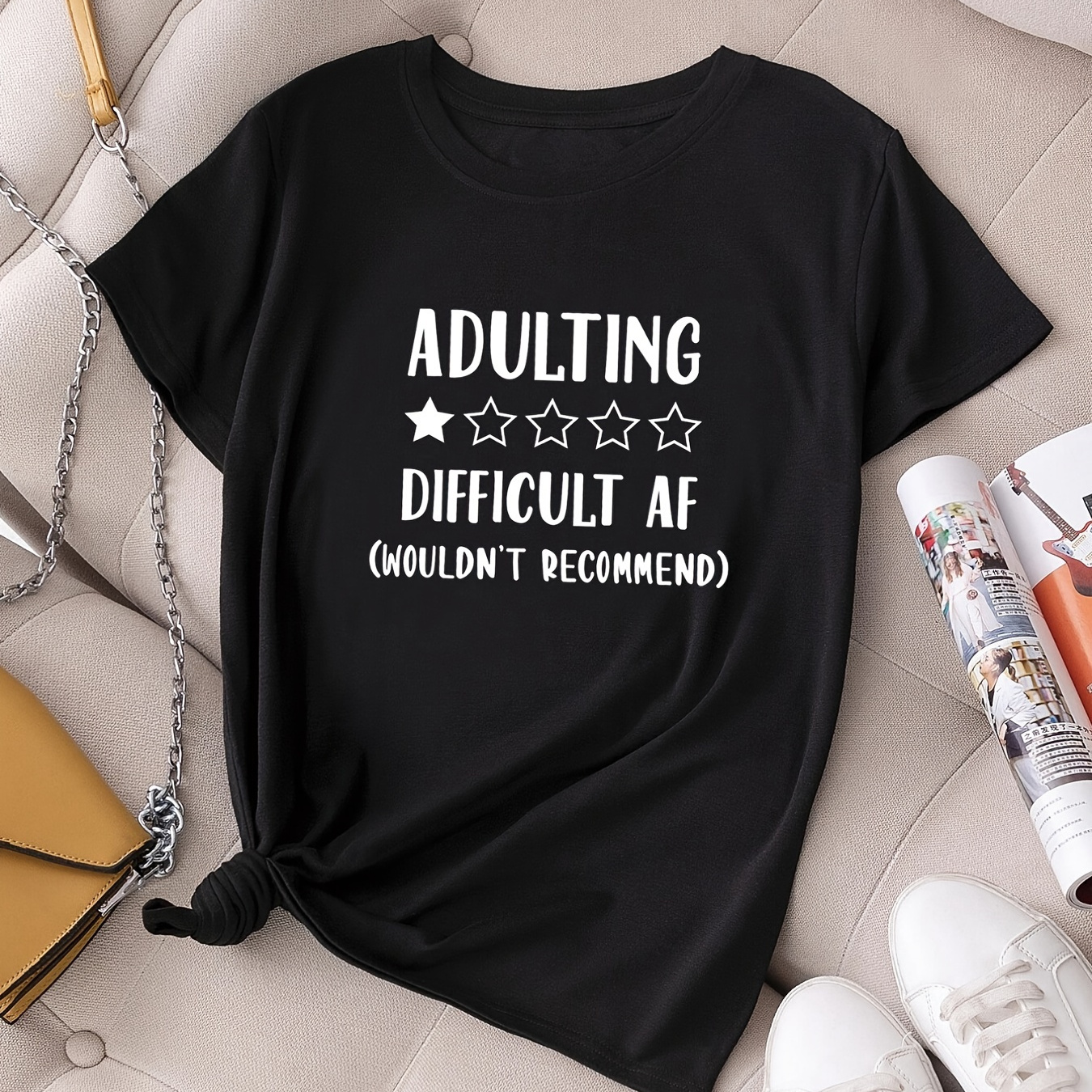 Cute Letter Print Graphic T-shirt, Cute Short Sleeve Crew Neck Shirt, Casual Every Day Tops, Women's Clothing
Cute Letter Print Graphic T-shirt, Cute Short Sleeve Crew Neck Shirt, Casual Every Day Tops, Women's Clothing