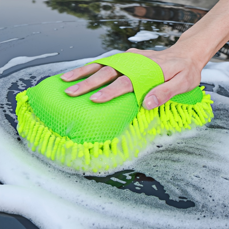 1pc Car Wash Mitt Chenille Microfiber Wash Sponge Free, Ultra Absorbent Microfiber Waffle Drying Towel For Car Detailing, Green, 9.05in*5.11in*2.75in
1pc Car Wash Mitt Chenille Microfiber Wash Sponge Free, Ultra Absorbent Microfiber Waffle Drying Towel For Car Detailing, Green, 9.05in*5.11in*2.75in