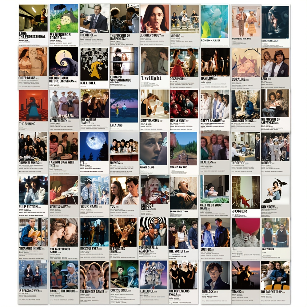 64sheets Classic Film Poster Sticker Removable No-residue Waterproof Sticker For Laptop Guitar Skateboard
64sheets Classic Film Poster Sticker Removable No-residue Waterproof Sticker For Laptop Guitar Skateboard
