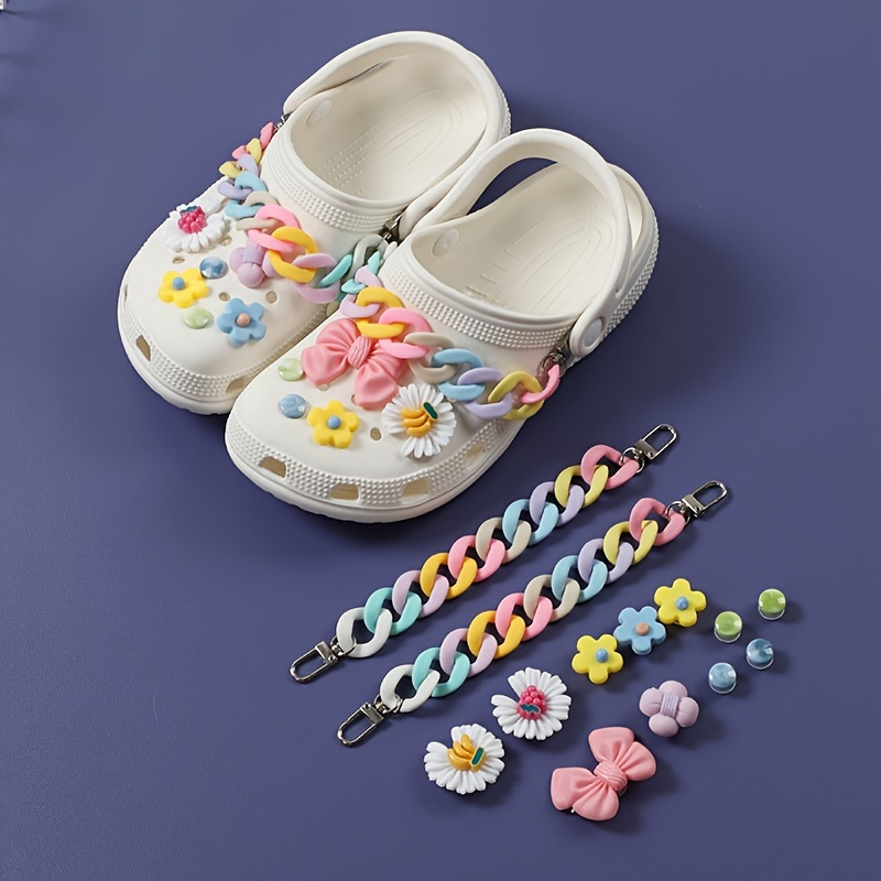 Pcs Colorful Clogs Chains Cute Croc Charms Designer Diy Accessories