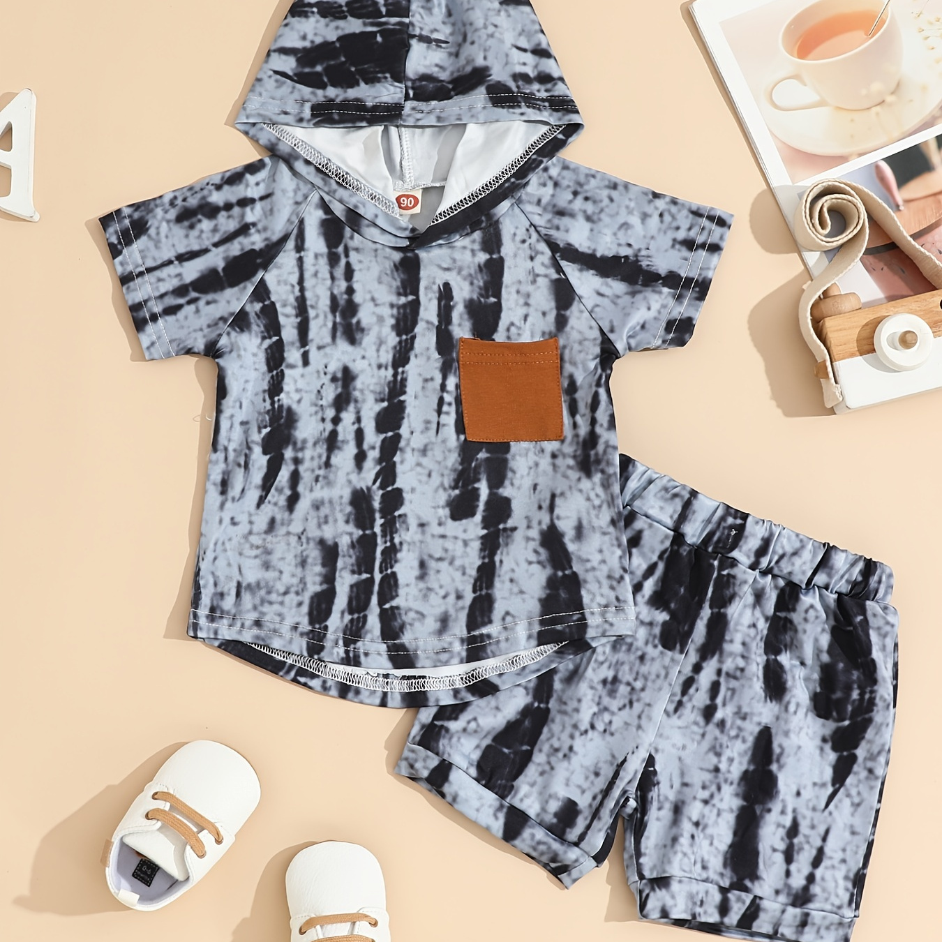 2pcs Baby Boys Hooded Short Sleeve Tie Dye Tee Tops & Elastic Waist Shorts Set Kids Clothes
2pcs Baby Boys Hooded Short Sleeve Tie Dye Tee Tops & Elastic Waist Shorts Set Kids Clothes