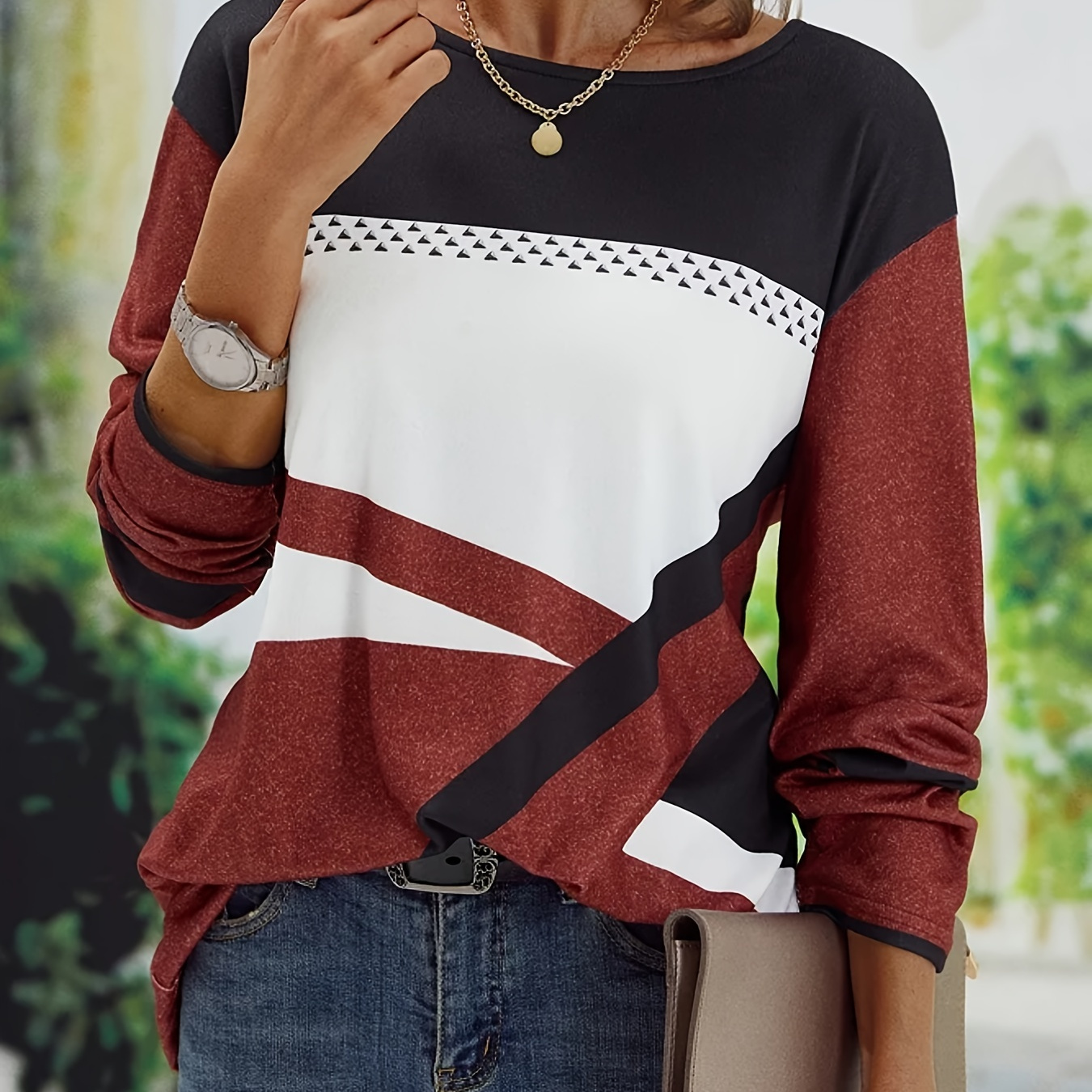 Women's Color Block Crew Neck T-shirt, Casual Long Sleeve T-shirt, Casual Every Day Tops, Women's Clothing
Women's Color Block Crew Neck T-shirt, Casual Long Sleeve T-shirt, Casual Every Day Tops, Women's Clothing