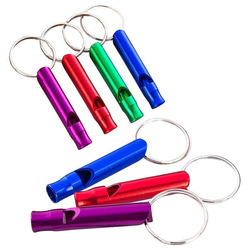 

1pc/10pcs Random Color Extra Loud Aluminum Whistle, High Decibel Survival Keychain, Edc Tool For Outdoor Camping Hiking Hunting Emergency