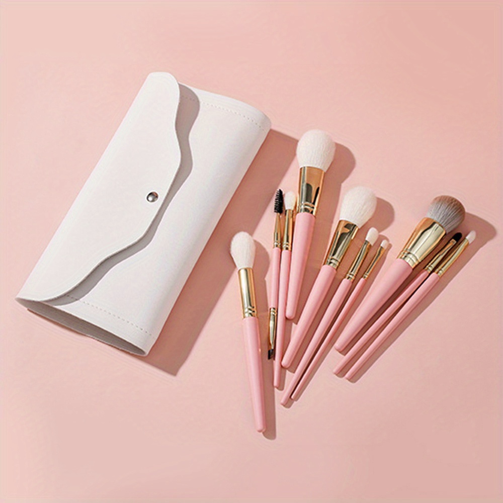 Pink Makeup Brushes Set Pcs High Quality Goat Hair Wool Private Label