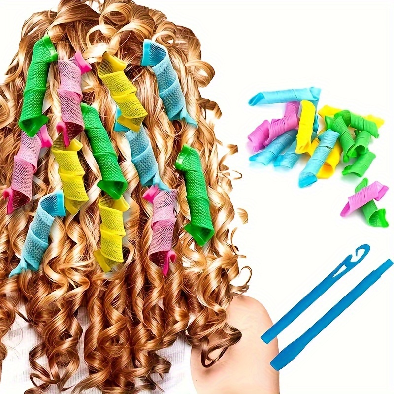 18pcs Heatless Waves Curlers Spiral Styling Kit Hair Spiral Curlers Rollers With 1pc Styling Hooks For Most Hairstyles
18pcs Heatless Waves Curlers Spiral Styling Kit Hair Spiral Curlers Rollers With 1pc Styling Hooks For Most Hairstyles
