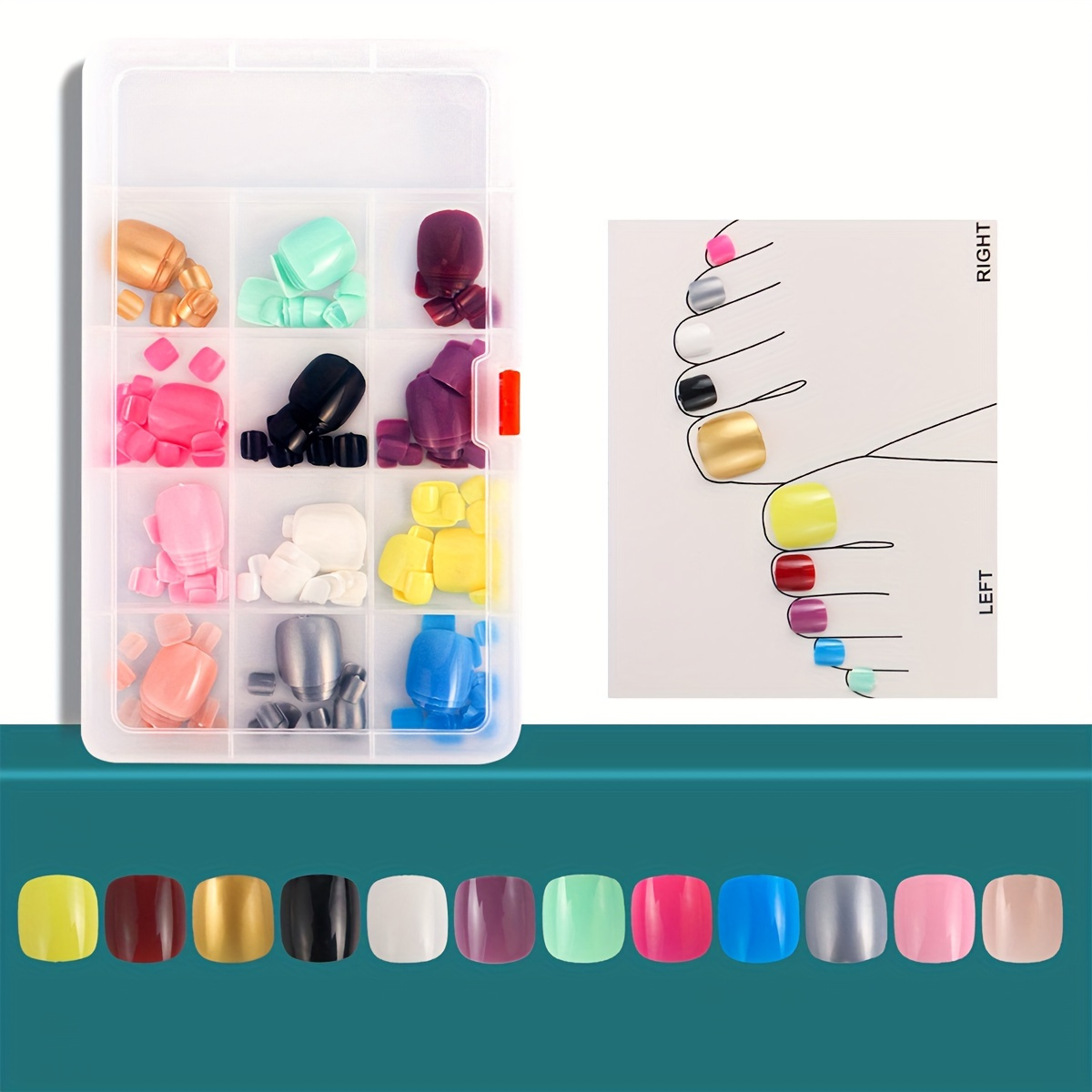 288pcs Glossy Short Square Press On Toenails Solid Color Fake Toe Nails Mixed 12 Colors Full Cover Acrylic Toenails For Women
288pcs Glossy Short Square Press On Toenails Solid Color Fake Toe Nails Mixed 12 Colors Full Cover Acrylic Toenails For Women