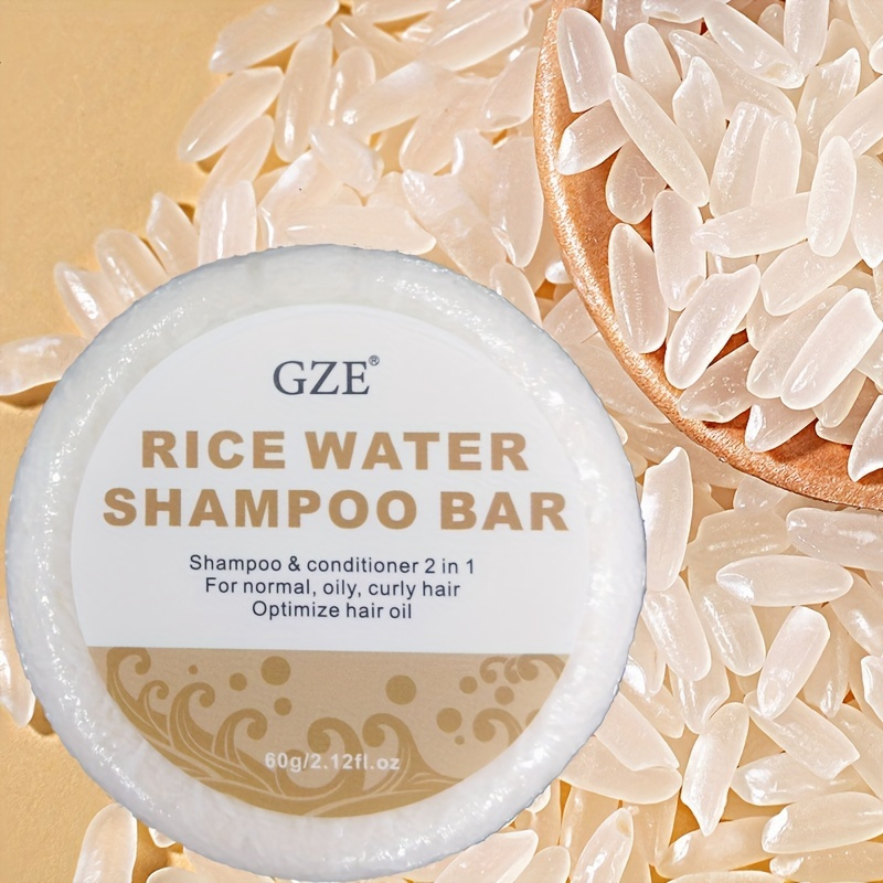 

60g Rice Water Shampoo Bar 2-in-1 Hair Shampoo & Conditioner Strengthens Hair Healthy Hair Penetrates Root To Tip