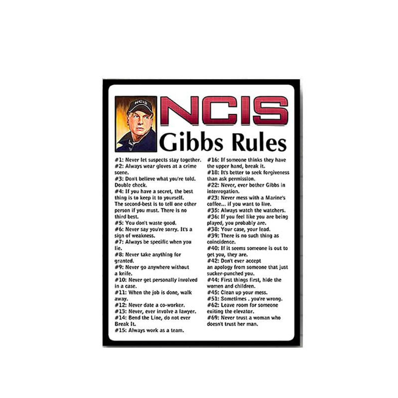 Pc Metal Sign Ncis Gibbs Rules Rules Retro Metal Tin Sign Vintage