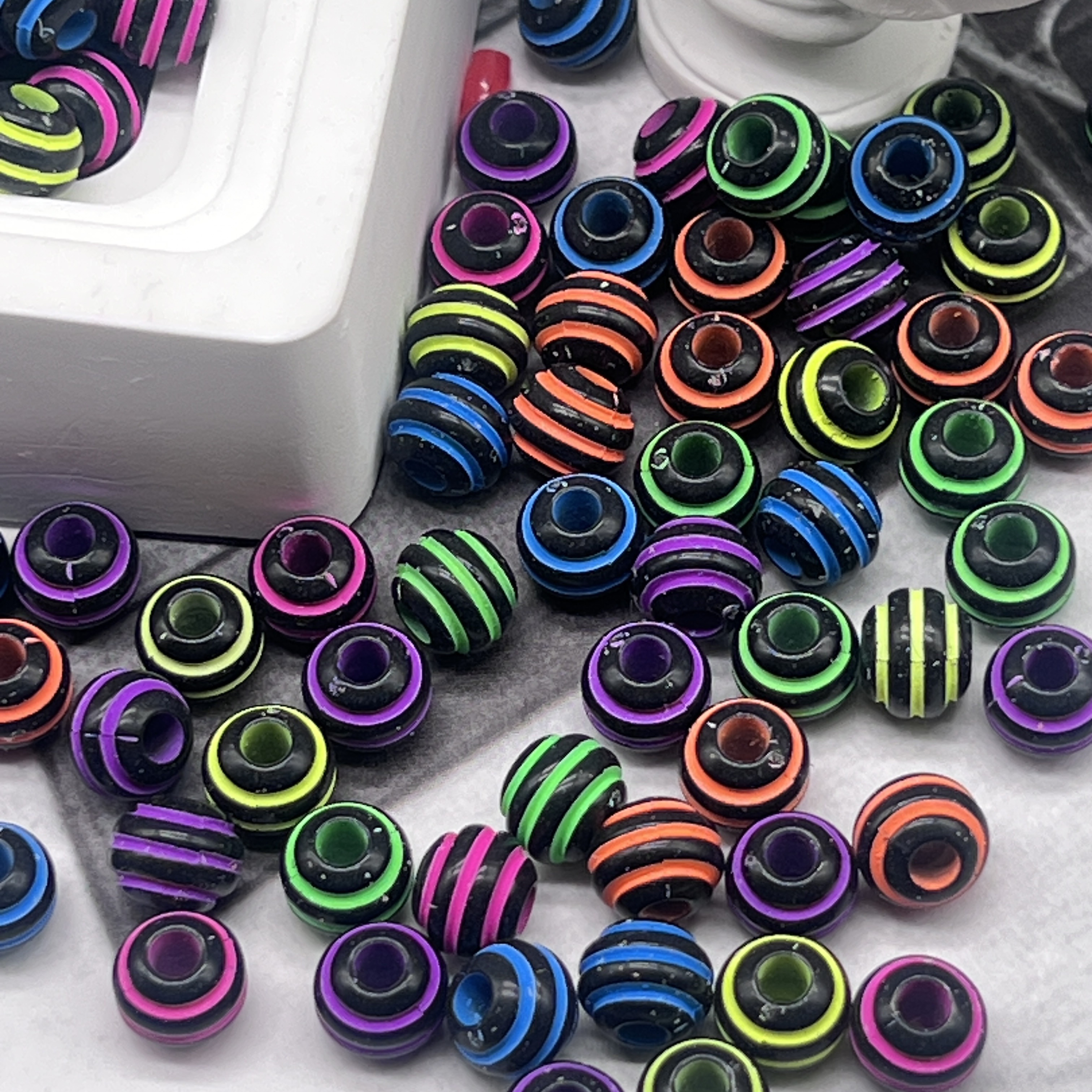 100pcs, Colorful Spiral Pattern Large Hole Beads, Ideal Accessories For Necklace Bracelet Keychain Jewelry Making
100pcs, Colorful Spiral Pattern Large Hole Beads, Ideal Accessories For Necklace Bracelet Keychain Jewelry Making
