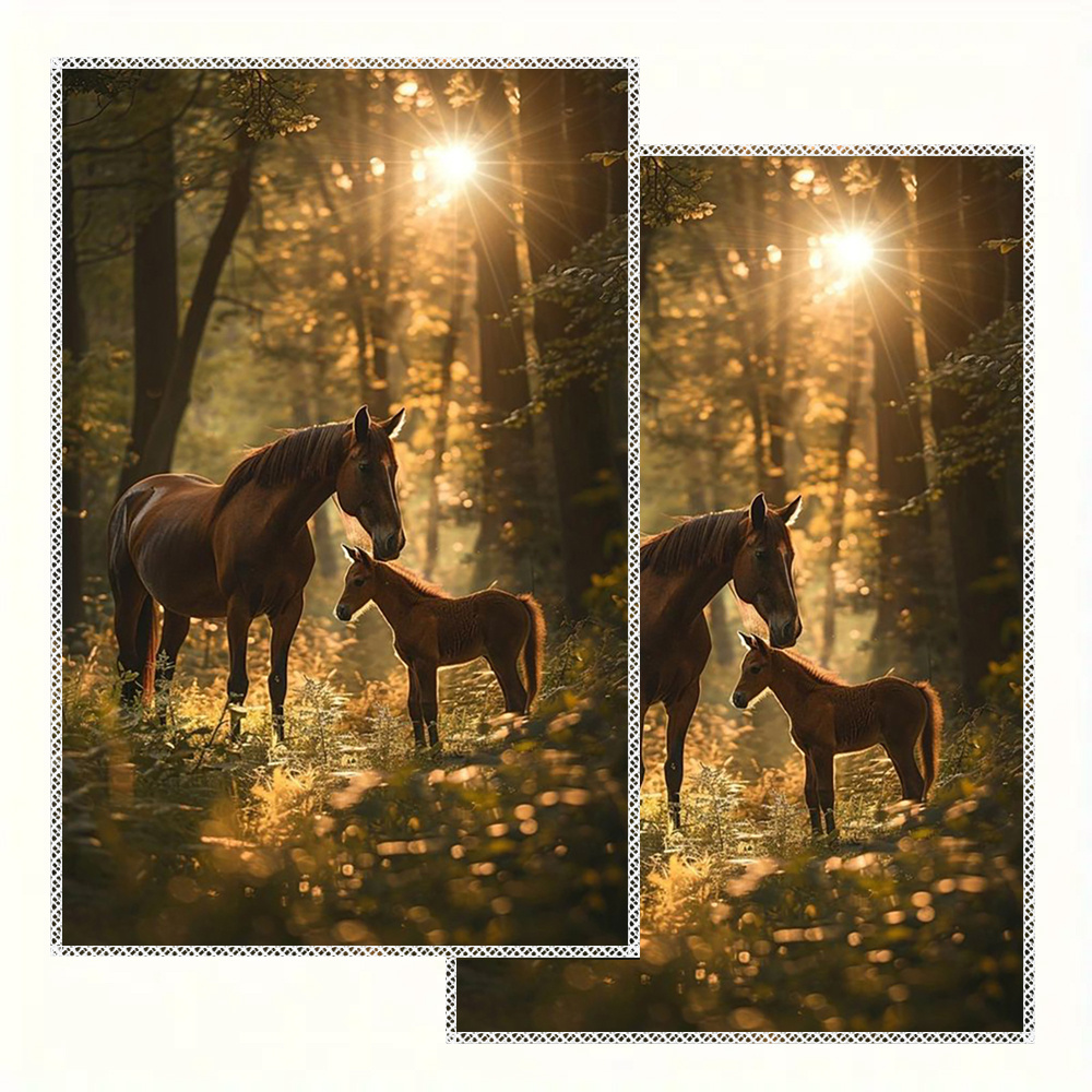 Vintage Style Horse Pattern Polyester Kitchen Towels - 2pcs Set, 16x24 Inch Cartoon Themed Dish Towels, Machine Wash, Soft Knit Fabric Oblong Kitchen Towels For Home Decor, Christmas Holiday Gifts
Vintage Style Horse Pattern Polyester Kitchen Towels - 2pcs Set, 16x24 Inch Cartoon Themed Dish Towels, Machine Wash, Soft Knit Fabric Oblong Kitchen Towels For Home Decor, Christmas Holiday Gifts