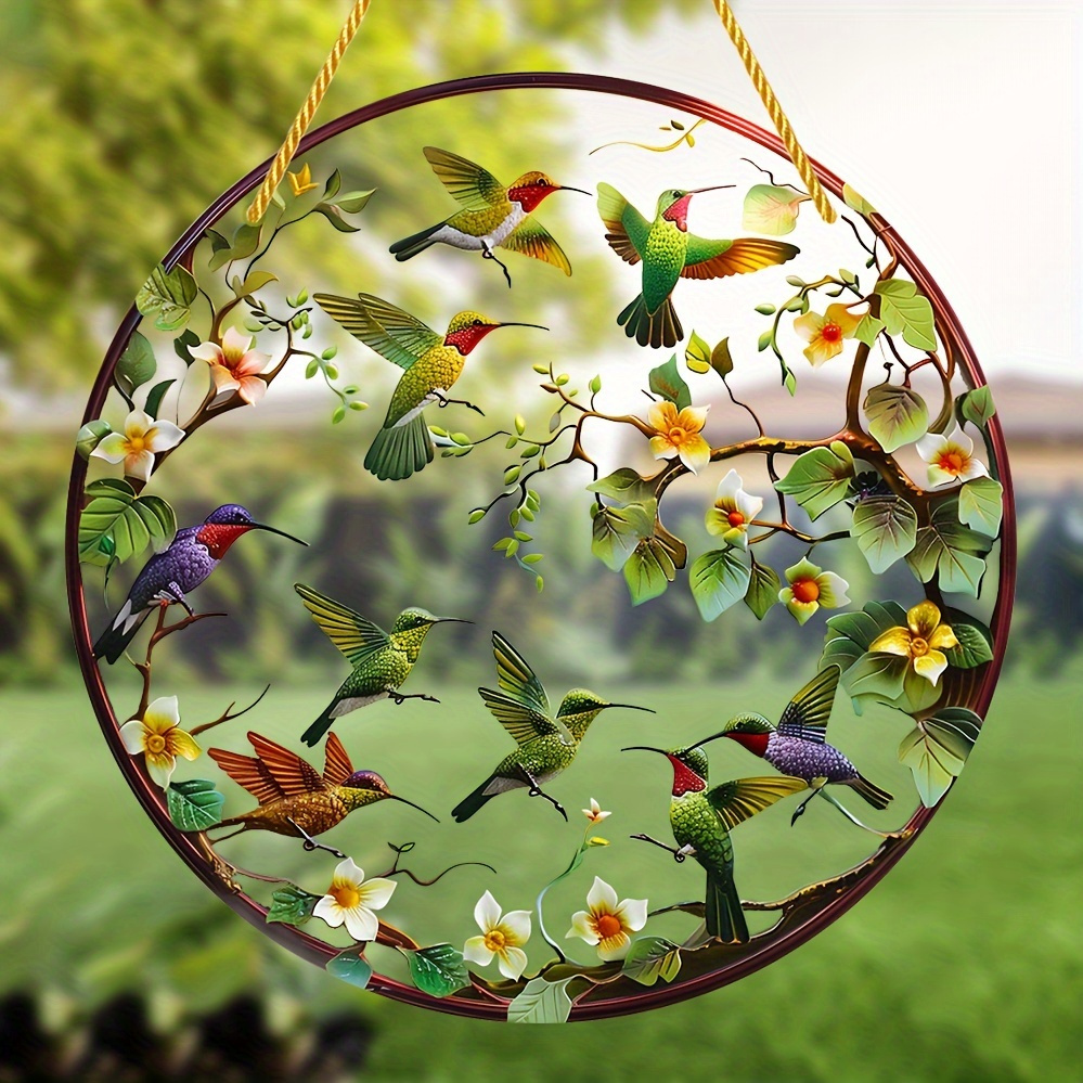 Hummingbird Hanging Decor - 8" Round Acrylic Window Charm With Garland, Colorful Wall Art For Home & Room Decoration, Ideal Gift Bird Decor Hummingbird Decor
Hummingbird Hanging Decor - 8" Round Acrylic Window Charm With Garland, Colorful Wall Art For Home & Room Decoration, Ideal Gift Bird Decor Hummingbird Decor