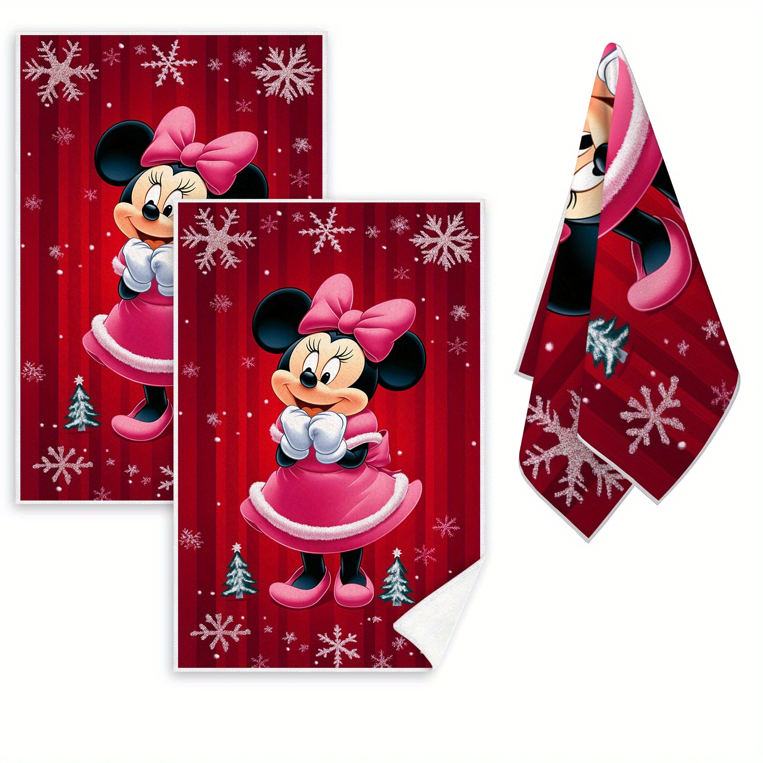 Mouse Christmas Hand Towels Set Of 2 - Contemporary Polyester Knit Fabric, Machine Washable, Cartoon Patterned Oblong Dish Cloths For Kitchen, Bathroom, And Holiday Decor
Mouse Christmas Hand Towels Set Of 2 - Contemporary Polyester Knit Fabric, Machine Washable, Cartoon Patterned Oblong Dish Cloths For Kitchen, Bathroom, And Holiday Decor