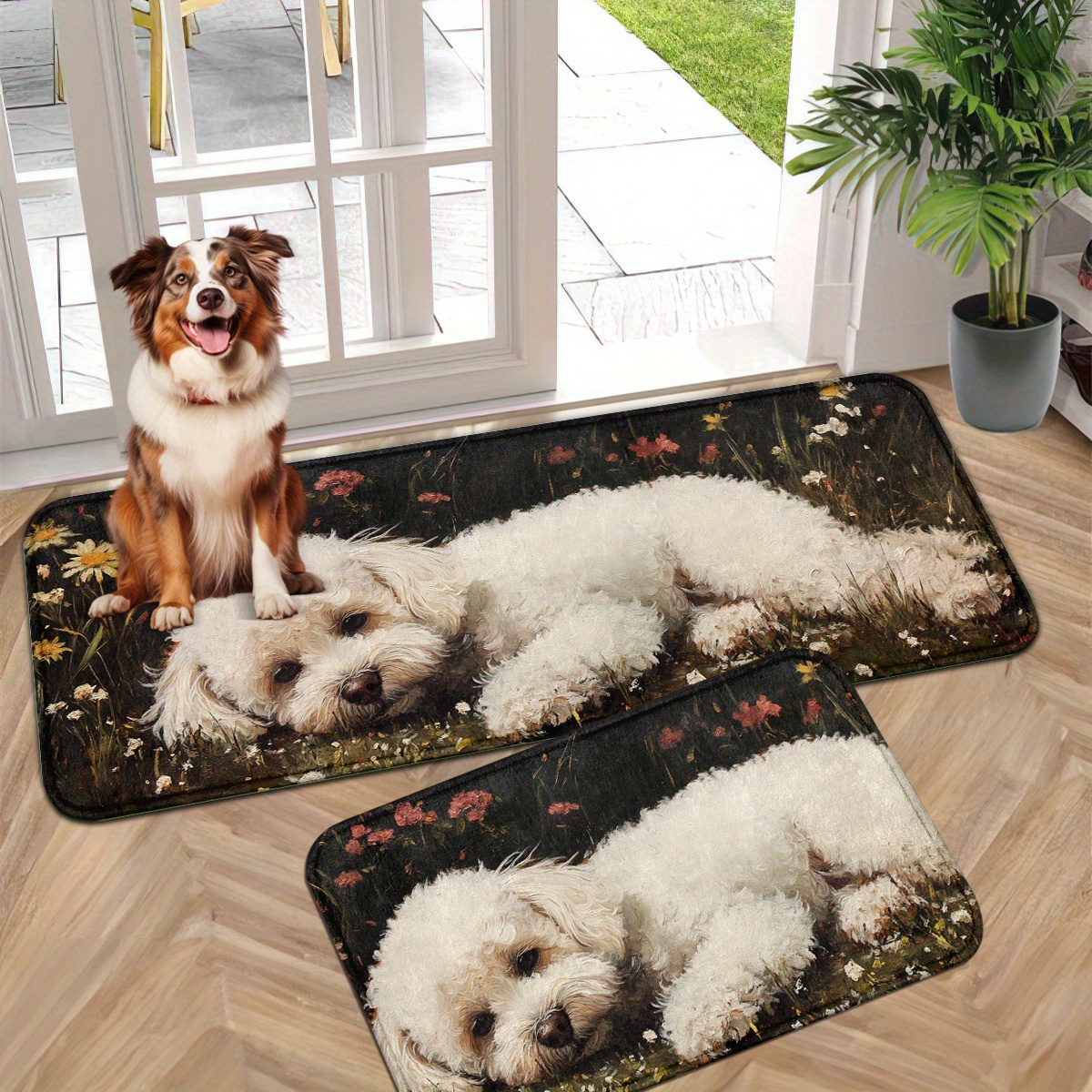 1pc Non-slip Knit Polyester Doormat, Machine Washable Dog Theme Printed Mat For Bathroom, Kitchen, Bedroom, Living Room, Office, Outdoor - Machine Made Holiday Decor Rug
1pc Non-slip Knit Polyester Doormat, Machine Washable Dog Theme Printed Mat For Bathroom, Kitchen, Bedroom, Living Room, Office, Outdoor - Machine Made Holiday Decor Rug