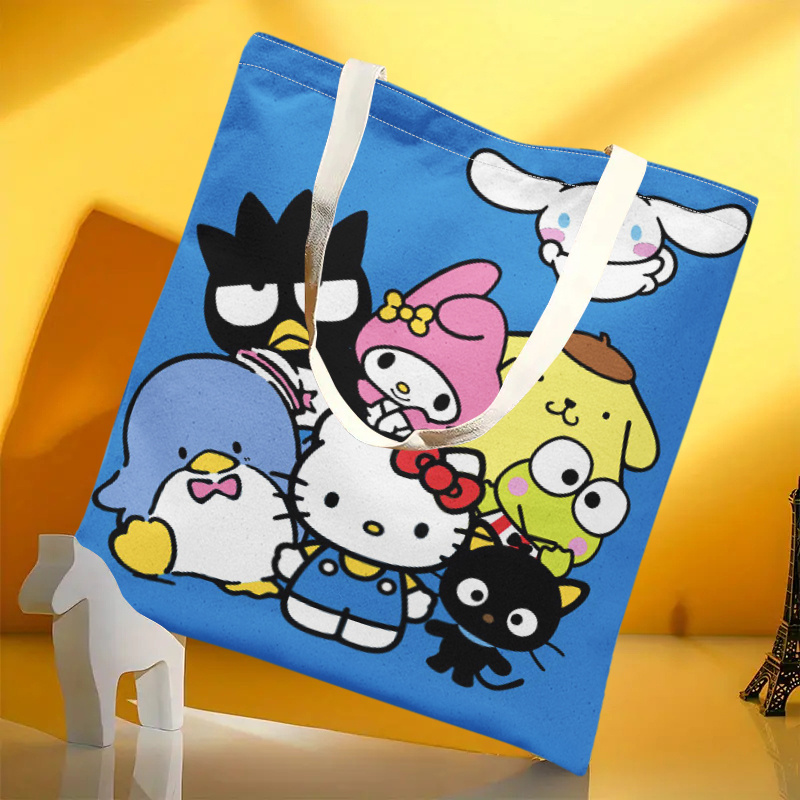 1pc Sanrio Polyester Canvas Tote Bag, 15.7 X Inches, Cute Cartoon Print, Reusable & Foldable Shoulder Bag For Shopping, Gym, Classroom - Machine Washable, Small Tote Bag, Pattern, Casual
1pc Sanrio Polyester Canvas Tote Bag, 15.7 X Inches, Cute Cartoon Print, Reusable & Foldable Shoulder Bag For Shopping, Gym, Classroom - Machine Washable, Small Tote Bag, Pattern, Casual