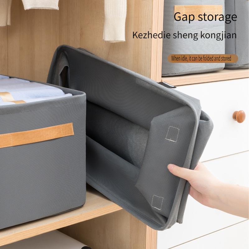 Gray Fabric Storage Box With Orange Handles - Classic, Rectangular, Non-waterproof Organizer For Clothes & Pants - Space-saving Design Wardrobes, Clothes Organizer Storage, Under-bed Storage
Gray Fabric Storage Box With Orange Handles - Classic, Rectangular, Non-waterproof Organizer For Clothes & Pants - Space-saving Design Wardrobes, Clothes Organizer Storage, Under-bed Storage