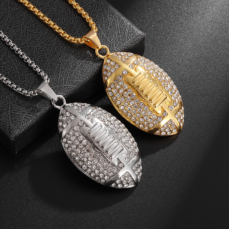 Men's Fashion Football Pendant Necklace, 20 Elegant Zinc Alloy With Rhinestone Accents, Long Chain, Unisex Jewelry Accessory
Men's Fashion Football Pendant Necklace, 20 Elegant Zinc Alloy With Rhinestone Accents, Long Chain, Unisex Jewelry Accessory