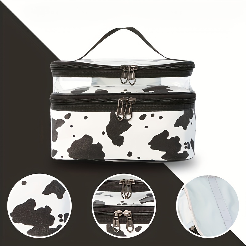 Cow Pattern Double-layer Makeup Bag - Portable Transparent, Multi-function Large Capacity Handheld Toiletry Storage Bag
Cow Pattern Double-layer Makeup Bag - Portable Transparent, Multi-function Large Capacity Handheld Toiletry Storage Bag