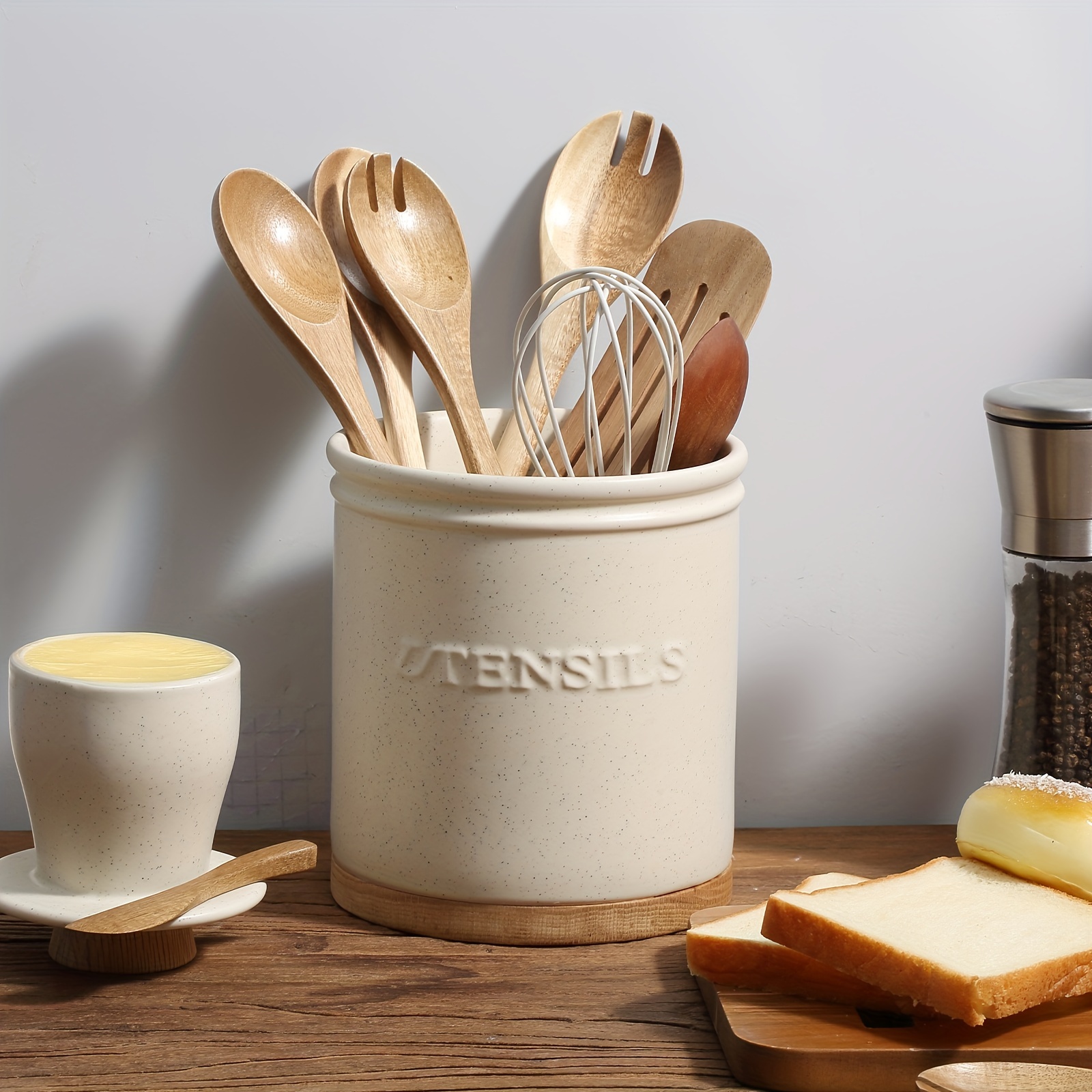 Ceramic Rolling Utensil Holder - Space-saving Kitchen Organizer For Spoons, Forks & Knives, Kitchen Utensils
Ceramic Rolling Utensil Holder - Space-saving Kitchen Organizer For Spoons, Forks & Knives, Kitchen Utensils
