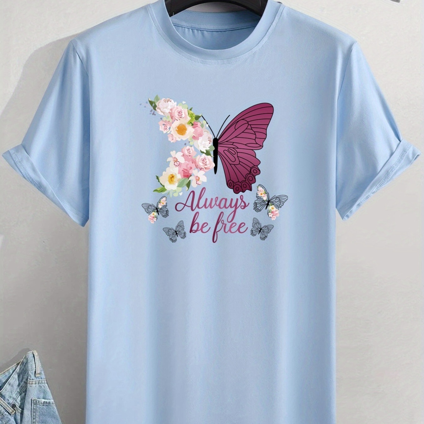 Butterfly & Flower Pattern Print Men's T-shirt, Graphic Tee Men's Summer Clothes, Men's Outfits
Butterfly & Flower Pattern Print Men's T-shirt, Graphic Tee Men's Summer Clothes, Men's Outfits