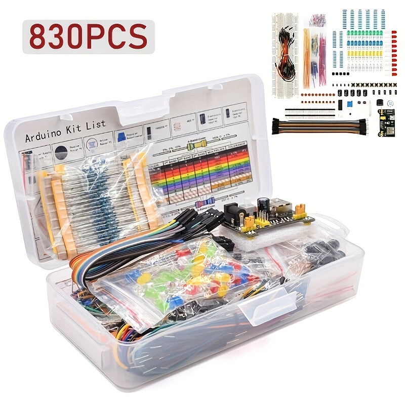 1 Set Electronics Component Rotary Switches Fun Kit W/power Supply Module, Jumper Wire, 830pcs Tie-points Breadboard, Precision Potentiometer, Resistor Compatible With Arduino, Raspberry
1 Set Electronics Component Rotary Switches Fun Kit W/power Supply Module, Jumper Wire, 830pcs Tie-points Breadboard, Precision Potentiometer, Resistor Compatible With Arduino, Raspberry