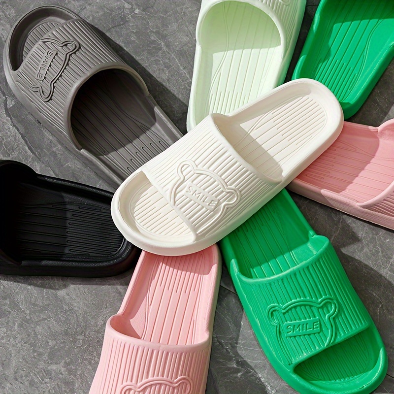 Cute Solid Color Bear Pattern Slides, Casual Open Toe Soft Sole Shoes, Comfortable Indoor Home Bathroom Slides
Cute Solid Color Bear Pattern Slides, Casual Open Toe Soft Sole Shoes, Comfortable Indoor Home Bathroom Slides