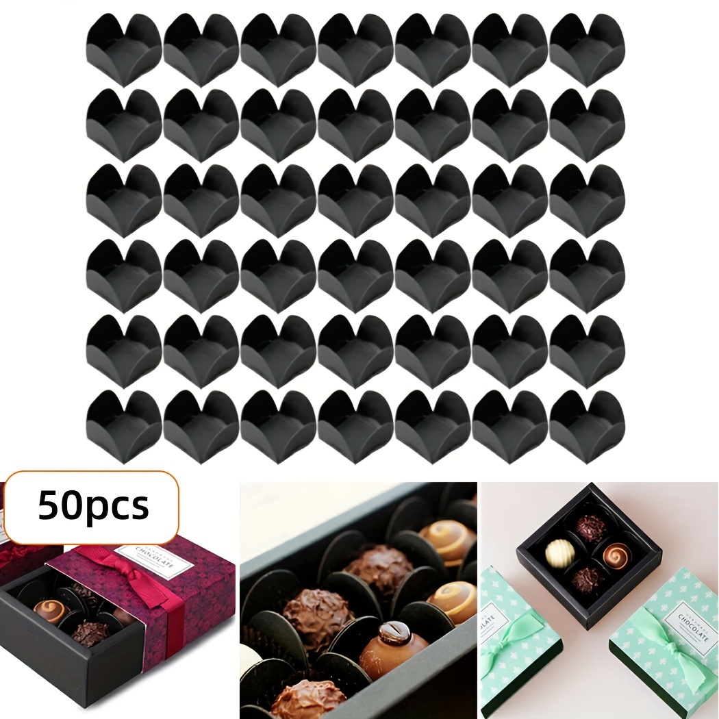 50/100pcs Paper Chocolate Spacer, Chocolate Birthday Candy Tray, Portable Kraft Paper Dessert Chocolate Base, Baking Package For Bakery, Home Decor, Home Kitchen Items, Wedding Gifts
50/100pcs Paper Chocolate Spacer, Chocolate Birthday Candy Tray, Portable Kraft Paper Dessert Chocolate Base, Baking Package For Bakery, Home Decor, Home Kitchen Items, Wedding Gifts