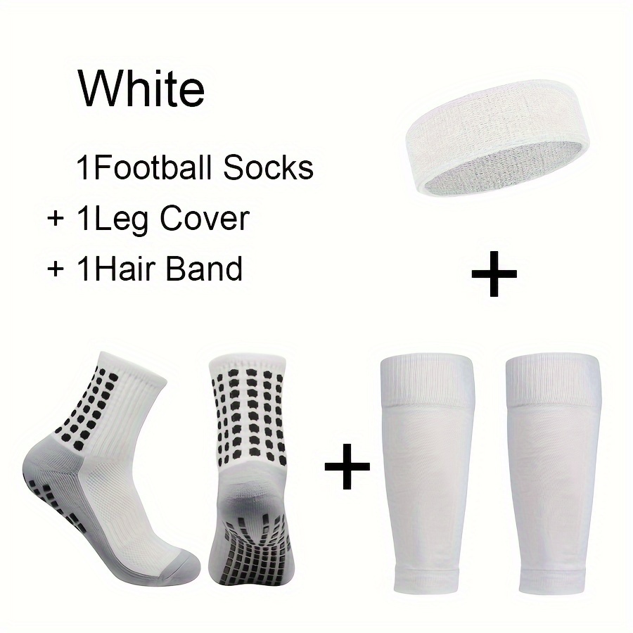 3 Pcs Set Sports Performance - Anti-slip Silicone Padded Football Socks, Leg Sleeves, And Headband - Thick Towel Bottom For Soccer, Basketball, Fitness - Unisex, For Outdoor Sports, Yoga
3 Pcs Set Sports Performance - Anti-slip Silicone Padded Football Socks, Leg Sleeves, And Headband - Thick Towel Bottom For Soccer, Basketball, Fitness - Unisex, For Outdoor Sports, Yoga