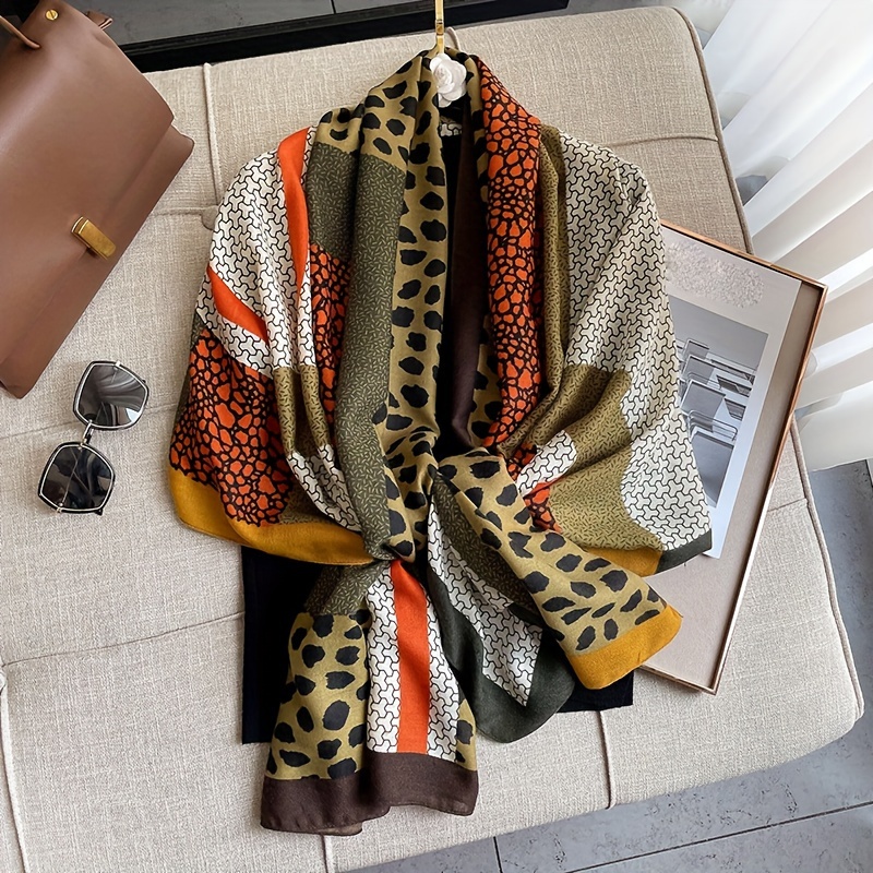 Elegant Viscose Scarf For Women, Leopard Print, 145g/m², Shawl Or Beach Towel, Warm, Decorative, Windproof, Night Out Accessory, Hand Washable -
Elegant Viscose Scarf For Women, Leopard Print, 145g/m², Shawl Or Beach Towel, Warm, Decorative, Windproof, Night Out Accessory, Hand Washable -