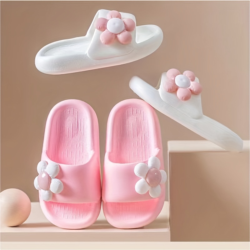 Jiageya Casual Cute Flower Decor Open Toe Slippers For Girls, Breathable Lightweight Wear-resistant Slippers For Indoor Bathroom Home
Jiageya Casual Cute Flower Decor Open Toe Slippers For Girls, Breathable Lightweight Wear-resistant Slippers For Indoor Bathroom Home