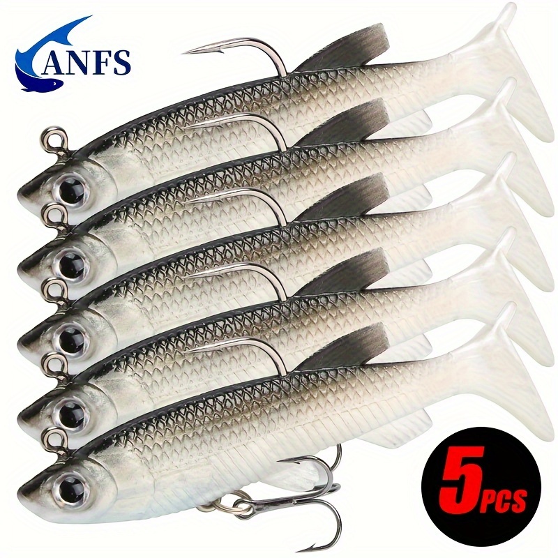 

5pcs 8cm Soft Fishing Lure With Cool Hooks - Lifelike Artificial Bait For Successful Fishing