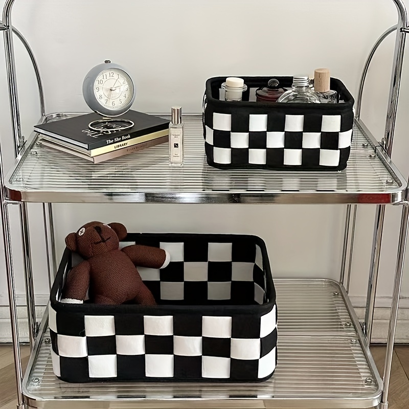 And White Checkered Woven Storage Basket, Multipurpose Cover Organizer For Cosmetics, Snacks, Clothes, Socks, Toys - Desk And Bedroom Organization Bin, Closet Organizers And Storage, Shelf Baskets
And White Checkered Woven Storage Basket, Multipurpose Cover Organizer For Cosmetics, Snacks, Clothes, Socks, Toys - Desk And Bedroom Organization Bin, Closet Organizers And Storage, Shelf Baskets