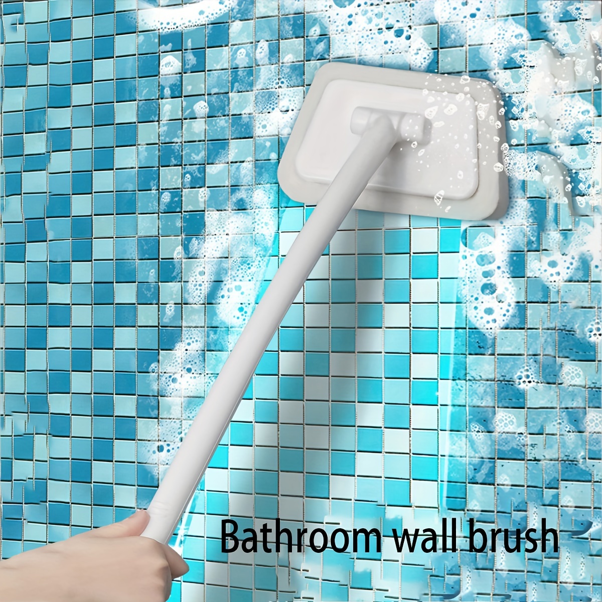 

1/3/4/5pcs Trapezoidal Bathtub Brush, Detachable Household Floor Brush, Ceramic Tile Brush With Long Handle, Bathroom Wall Sponge Cleaning Brush, Cleaning Brush Replacement Sponge , Bathroom Tools