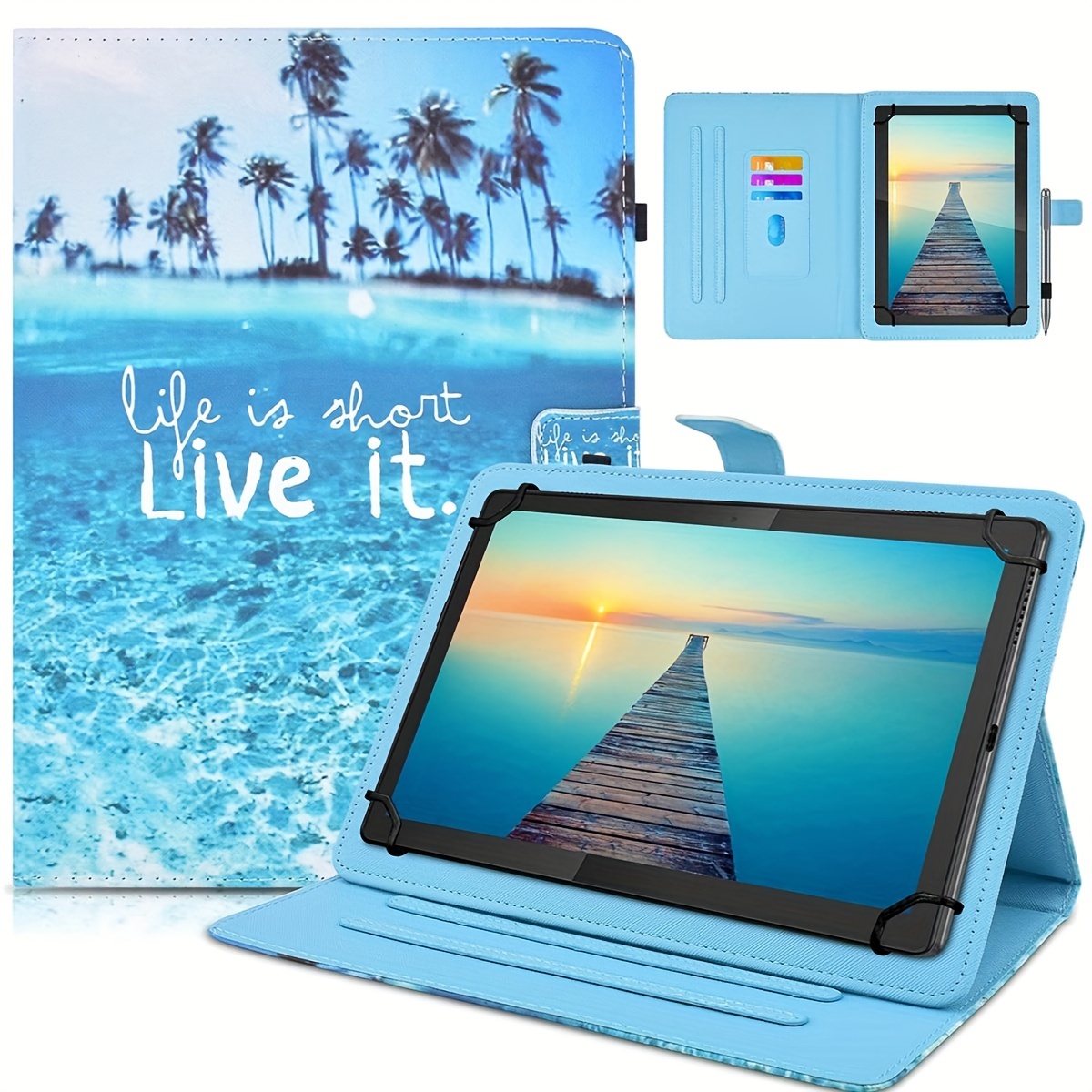 Universal 10-inch Tablet Case, 10.1-inch Tablet Cover, Protective Folding Leather Multi-angle Viewing Stand Case, Featuring 3 Card Slots, Compatible With 9.6.5 Inch /ios/windows Tablets.
Universal 10-inch Tablet Case, 10.1-inch Tablet Cover, Protective Folding Leather Multi-angle Viewing Stand Case, Featuring 3 Card Slots, Compatible With 9.6.5 Inch /ios/windows Tablets.