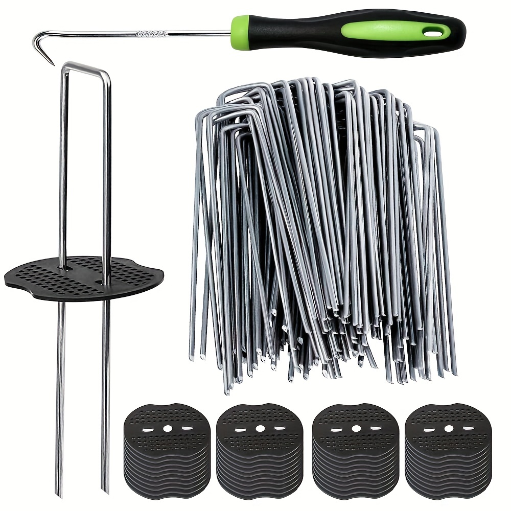 30pcs, Garden Stakes Staples Gasket, With 1 Pick Hook, 6 Inch Lawn Landscape Staples 11 Gauge U Shaped Galvanized Landscape Pins, Yard Ground Pin For Weed Barrier Sod Fabric Decorations
30pcs, Garden Stakes Staples Gasket, With 1 Pick Hook, 6 Inch Lawn Landscape Staples 11 Gauge U Shaped Galvanized Landscape Pins, Yard Ground Pin For Weed Barrier Sod Fabric Decorations