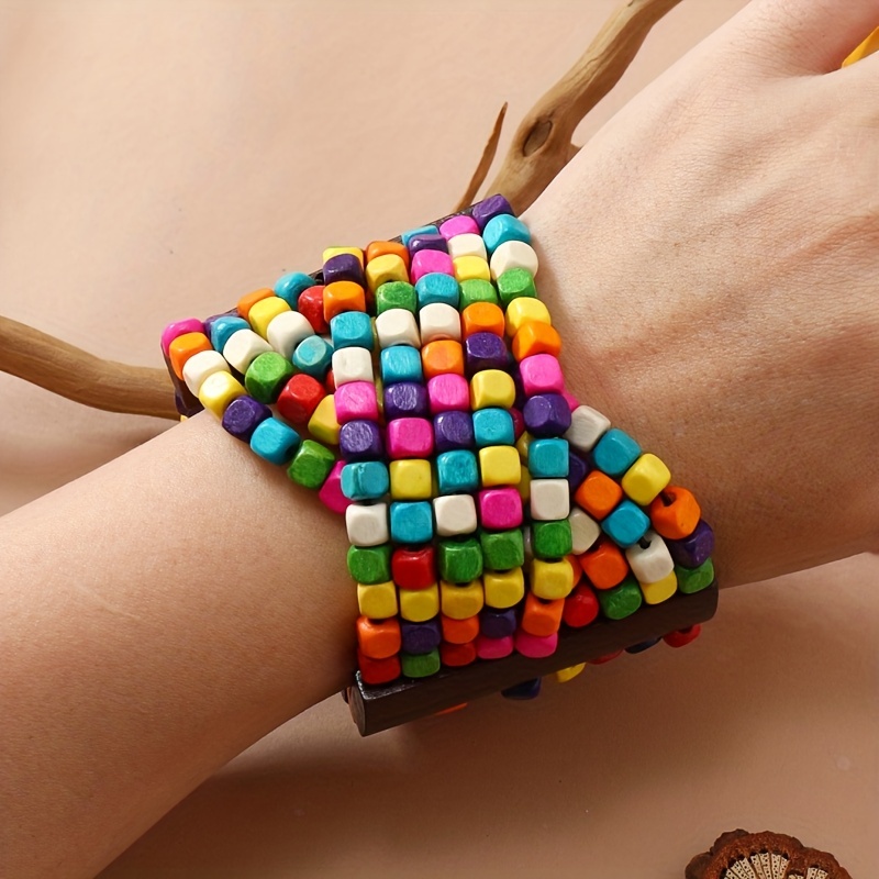 1pc Personality Colorful Wooden Beads Beaded Bracelet Temperament Hand String Decoration
1pc Personality Colorful Wooden Beads Beaded Bracelet Temperament Hand String Decoration