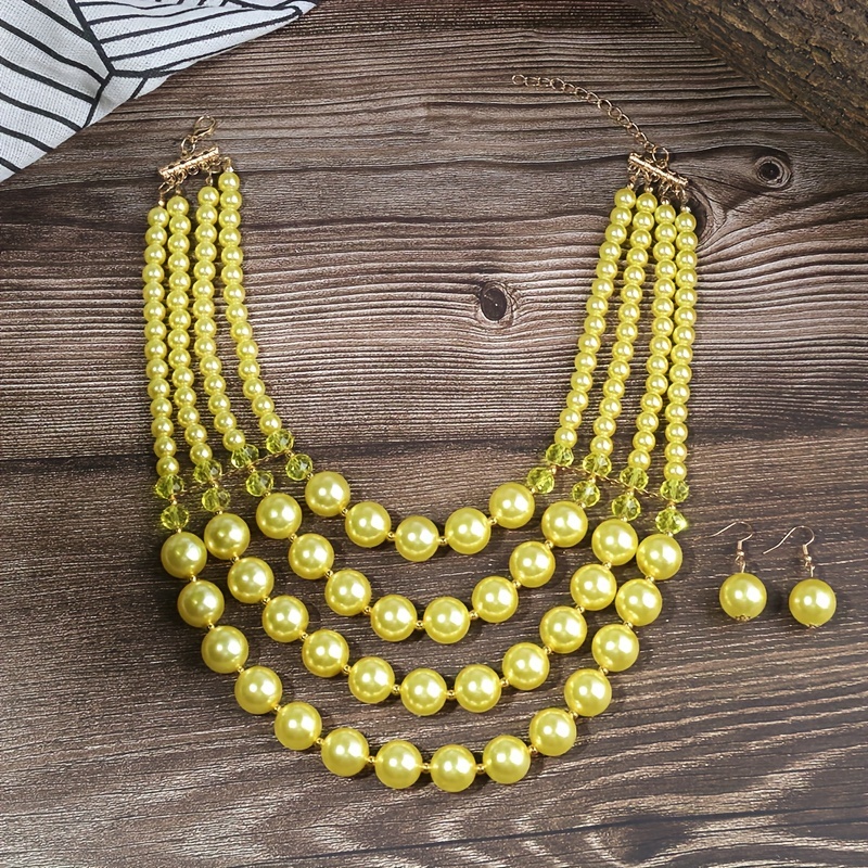 earrings plus necklace fashion jewelry suit making ball-temu japan