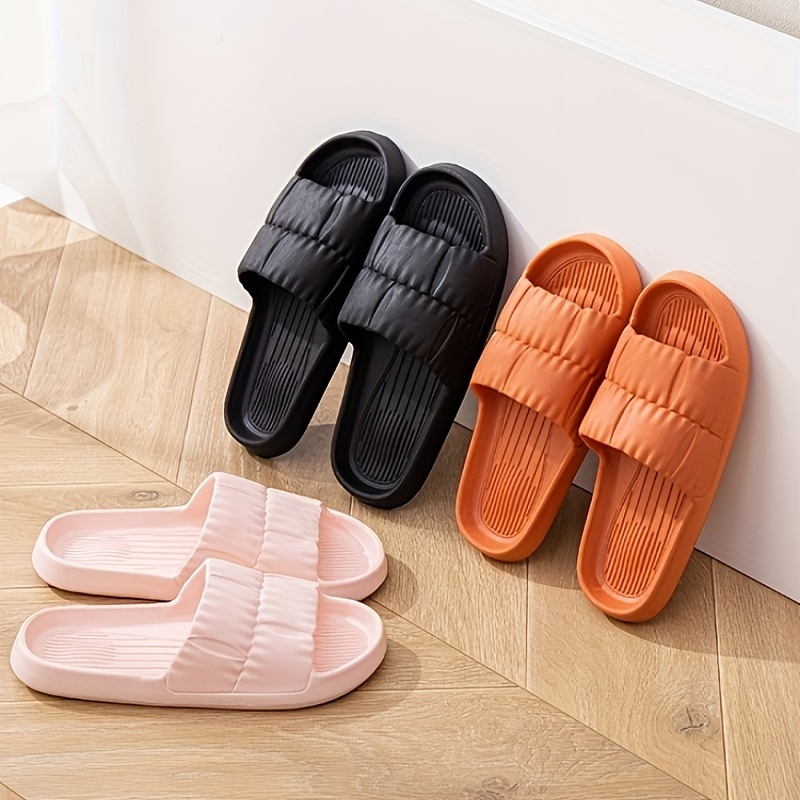 Solid Color Eva Pillow Slides, Soft Sole Lightweight Home Casual Shower Slides, Non-slip Comfort Beach Slides
Solid Color Eva Pillow Slides, Soft Sole Lightweight Home Casual Shower Slides, Non-slip Comfort Beach Slides