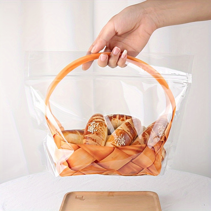 8-pack Large Capacity Reusable Plastic Bread Bags With Artificial Basket Design, Self-sealing And Adhesive For Bakery, , Candy, And Gift Packaging - Rectangular Shape
8-pack Large Capacity Reusable Plastic Bread Bags With Artificial Basket Design, Self-sealing And Adhesive For Bakery, , Candy, And Gift Packaging - Rectangular Shape