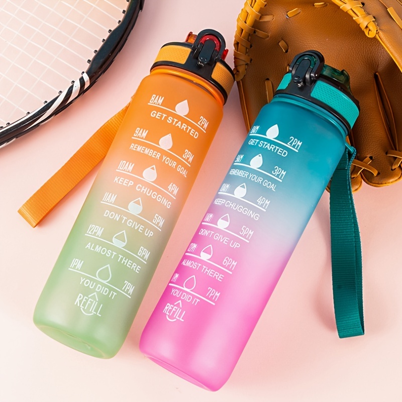 1pc 1000ml Large Capacity Gradient Water Bottle With Time Marker - Perfect For Sports And Fitness Enthusiasts
1pc 1000ml Large Capacity Gradient Water Bottle With Time Marker - Perfect For Sports And Fitness Enthusiasts