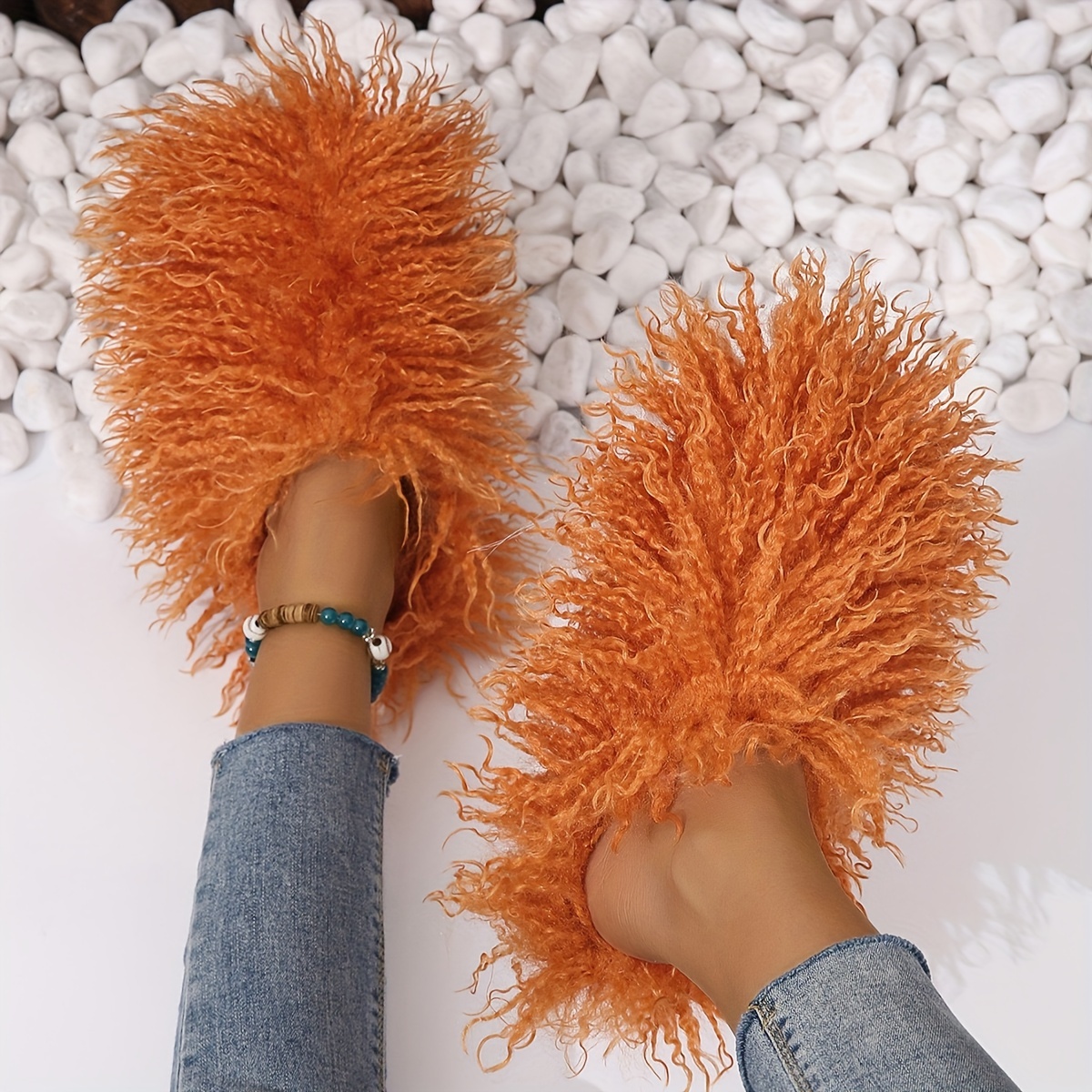 Fluffy Faux Fur Winter Slippers, Solid Color Soft Sole Plush Shoes, Cozy & Warm Home Floor Slippers For Koningsdag/king's Day
Fluffy Faux Fur Winter Slippers, Solid Color Soft Sole Plush Shoes, Cozy & Warm Home Floor Slippers For Koningsdag/king's Day