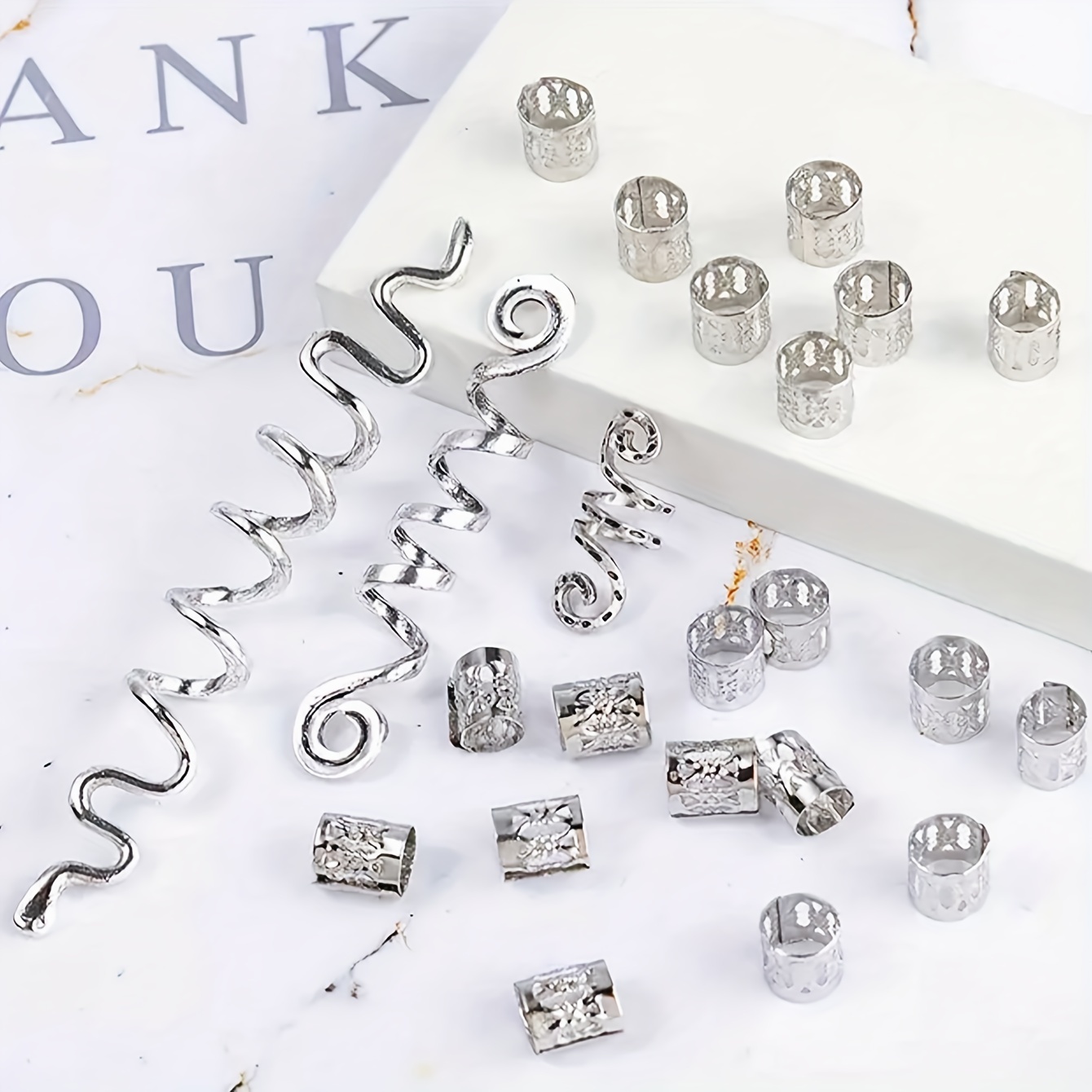 28 Pcs/set Dreadlock Braid Hair Ring Metal Hair Accessories Spiral Hair Clip Wig Braiding Hair Accessories Set
28 Pcs/set Dreadlock Braid Hair Ring Metal Hair Accessories Spiral Hair Clip Wig Braiding Hair Accessories Set